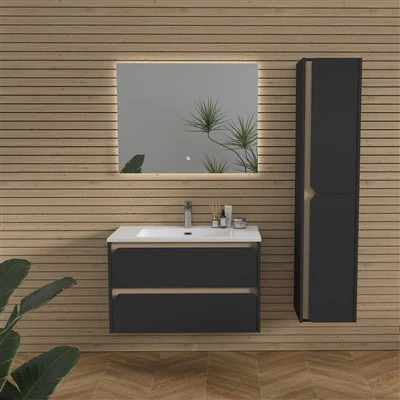 Meuble de salle de bain noir